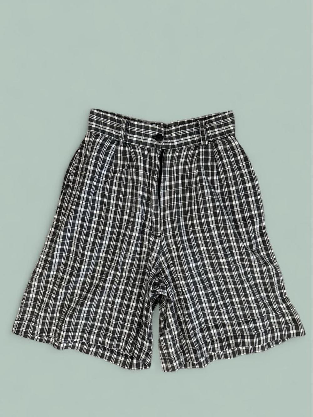 Vintage Skater Plaid High Rise Bermuda Shorts